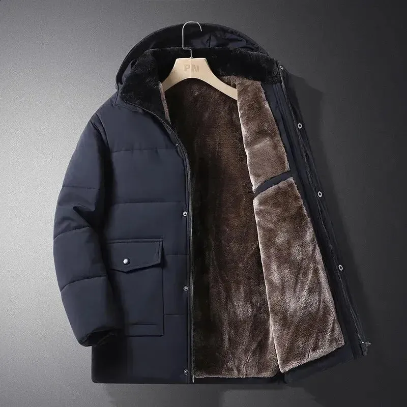 Veste d’Extérieur Homme Chaude en Polaire avec Capuche Intégrée