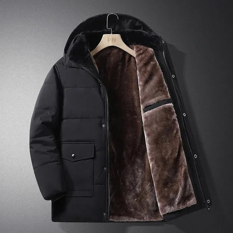 Veste d’Extérieur Homme Chaude en Polaire avec Capuche Intégrée