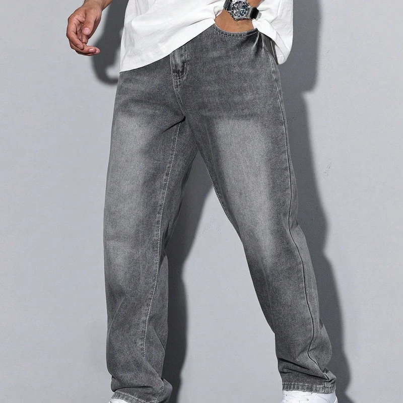 Jean uni décontracté pour homme