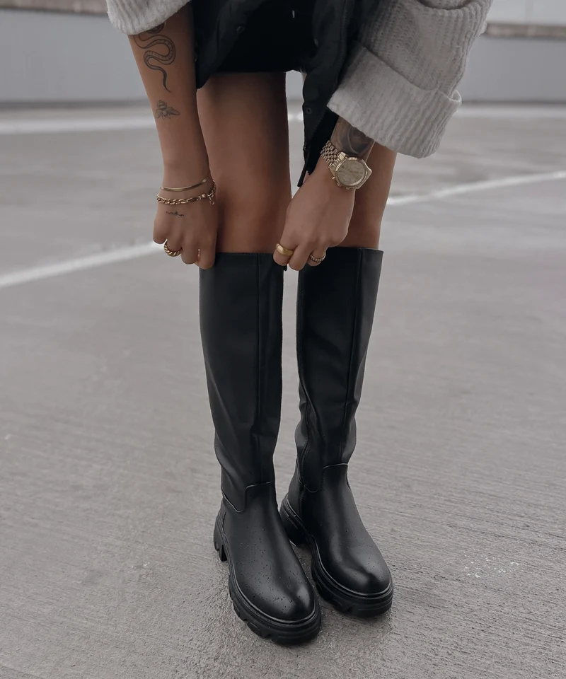 Bottes noires élégantes Amira