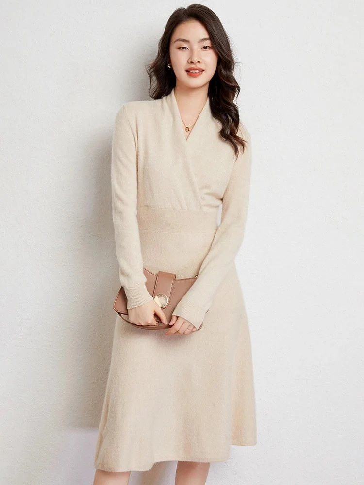 Robe portefeuille en cachemire ultra-doux
