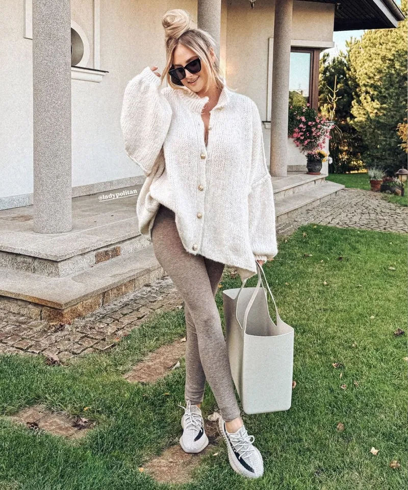 Veste oversize beige à allure moderne