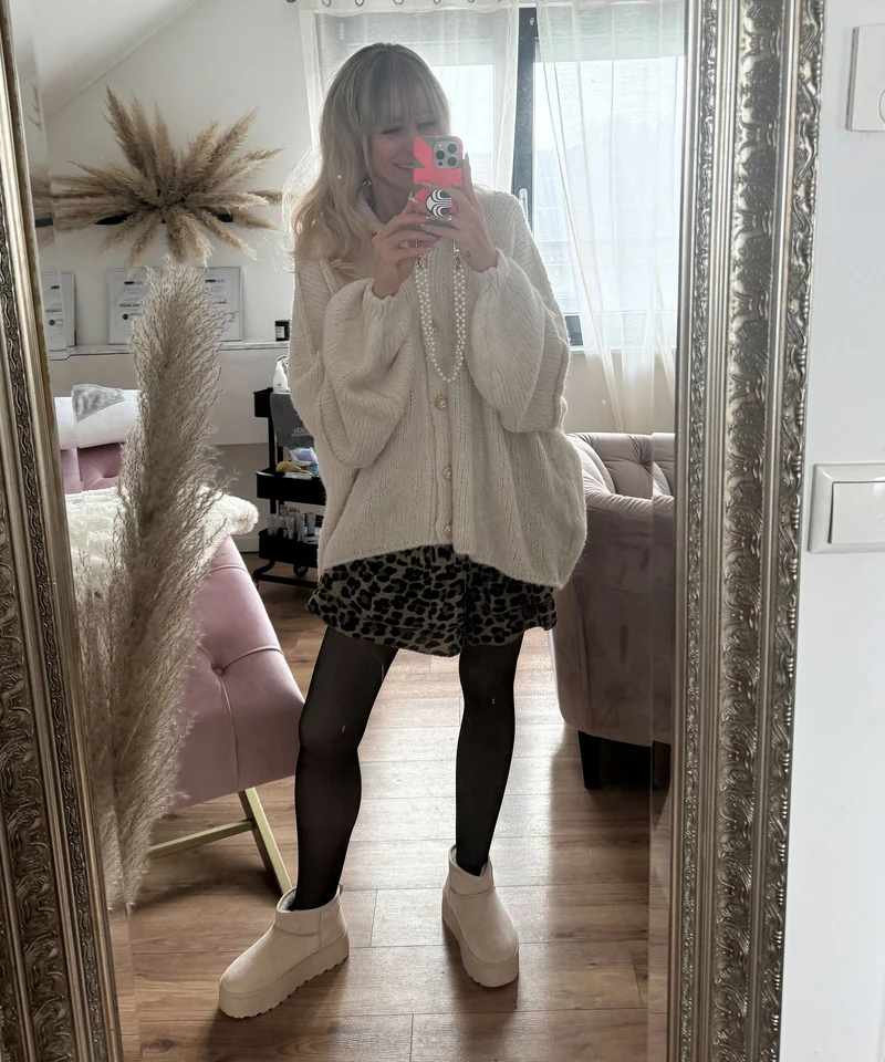 Veste oversize beige à allure moderne