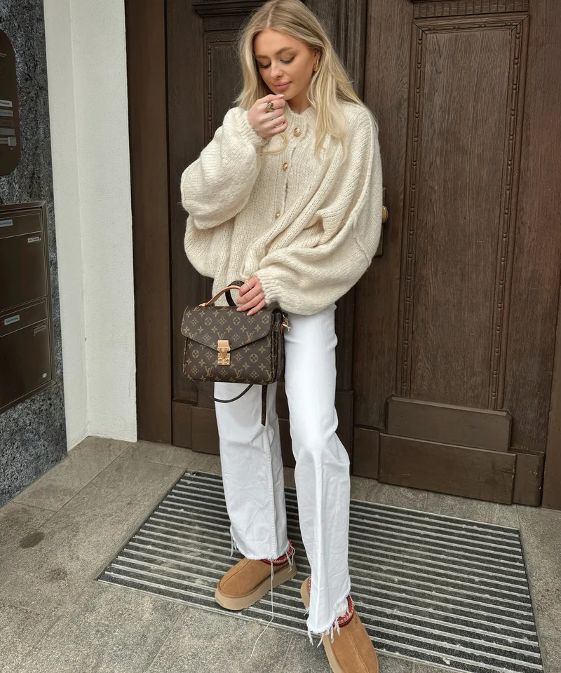Veste oversize beige à allure moderne