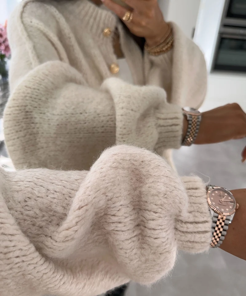 Veste oversize beige à allure moderne