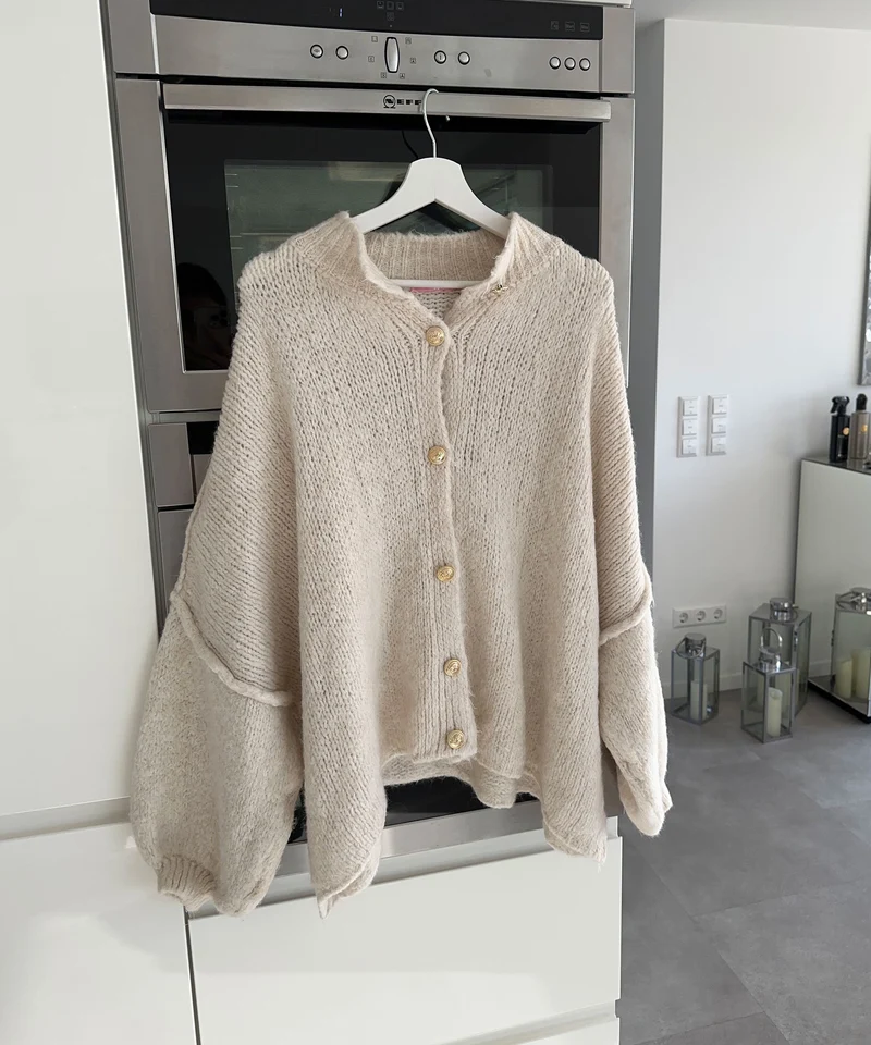 Veste oversize beige à allure moderne