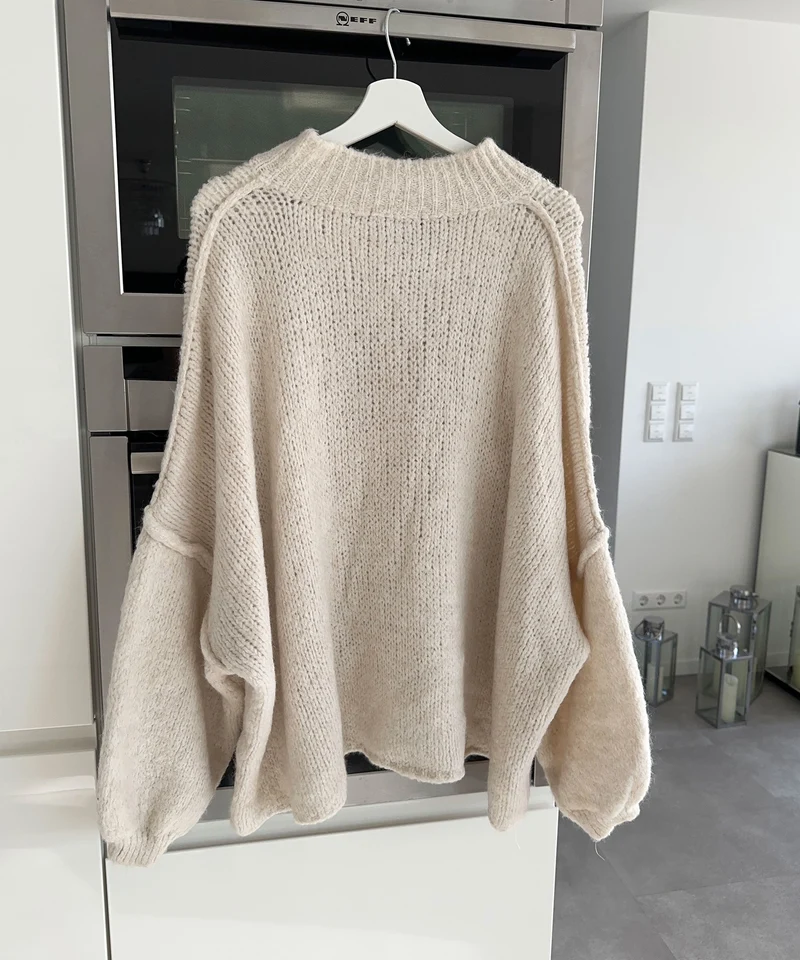 Veste oversize beige à allure moderne