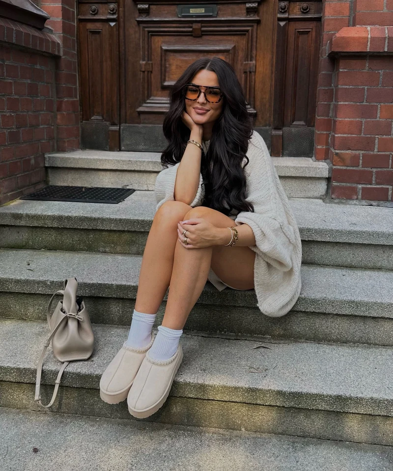Veste oversize beige à allure moderne
