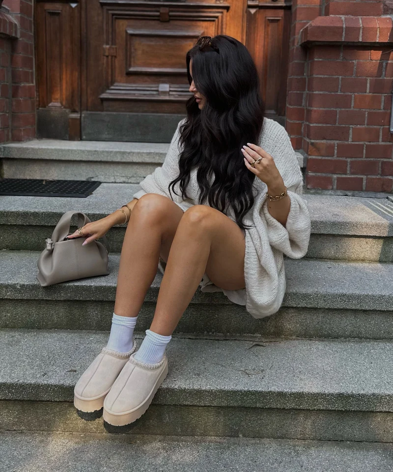 Veste oversize beige à allure moderne