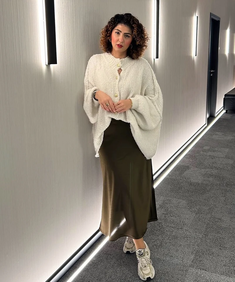 Veste oversize beige à allure moderne