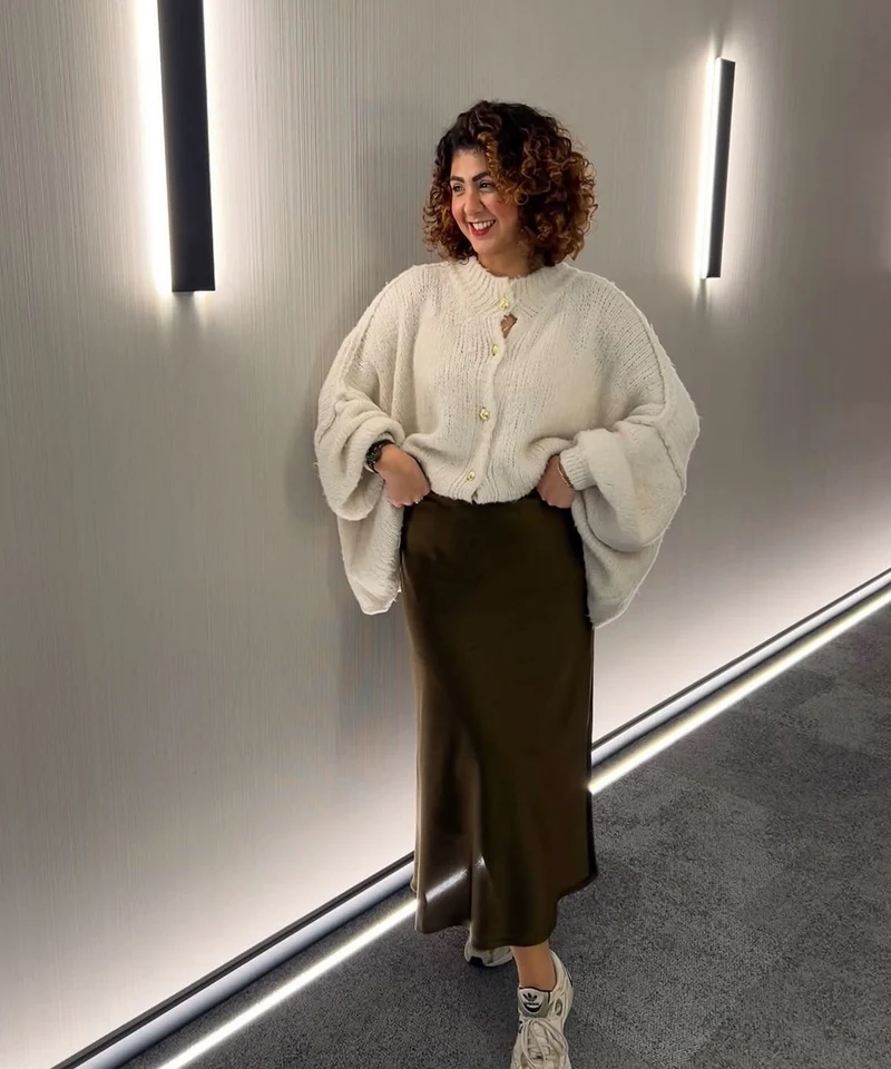 Veste oversize beige à allure moderne