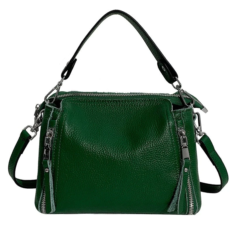 Sac à Main en Cuir Vert au Design Chic et Intemporel