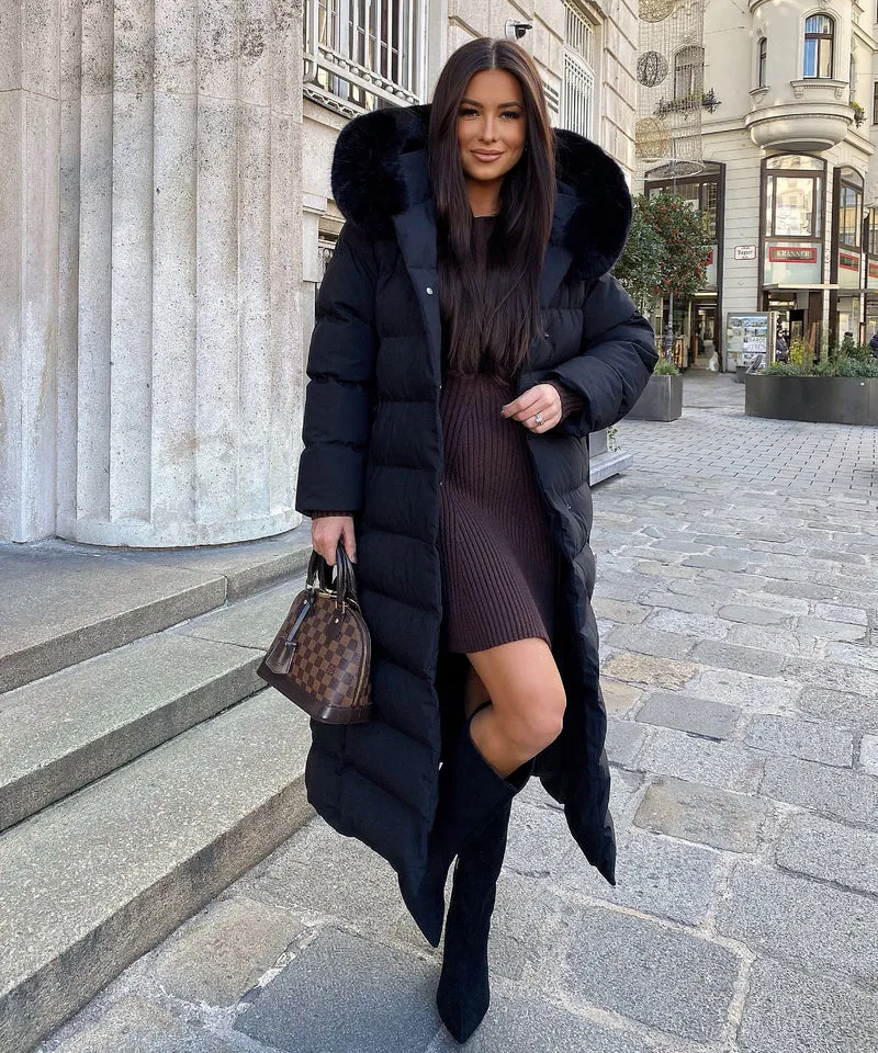 Parka Noire d’Hiver pour Femme