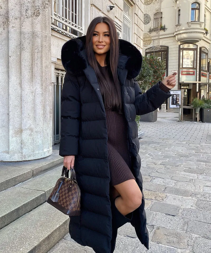 Parka Noire d’Hiver pour Femme