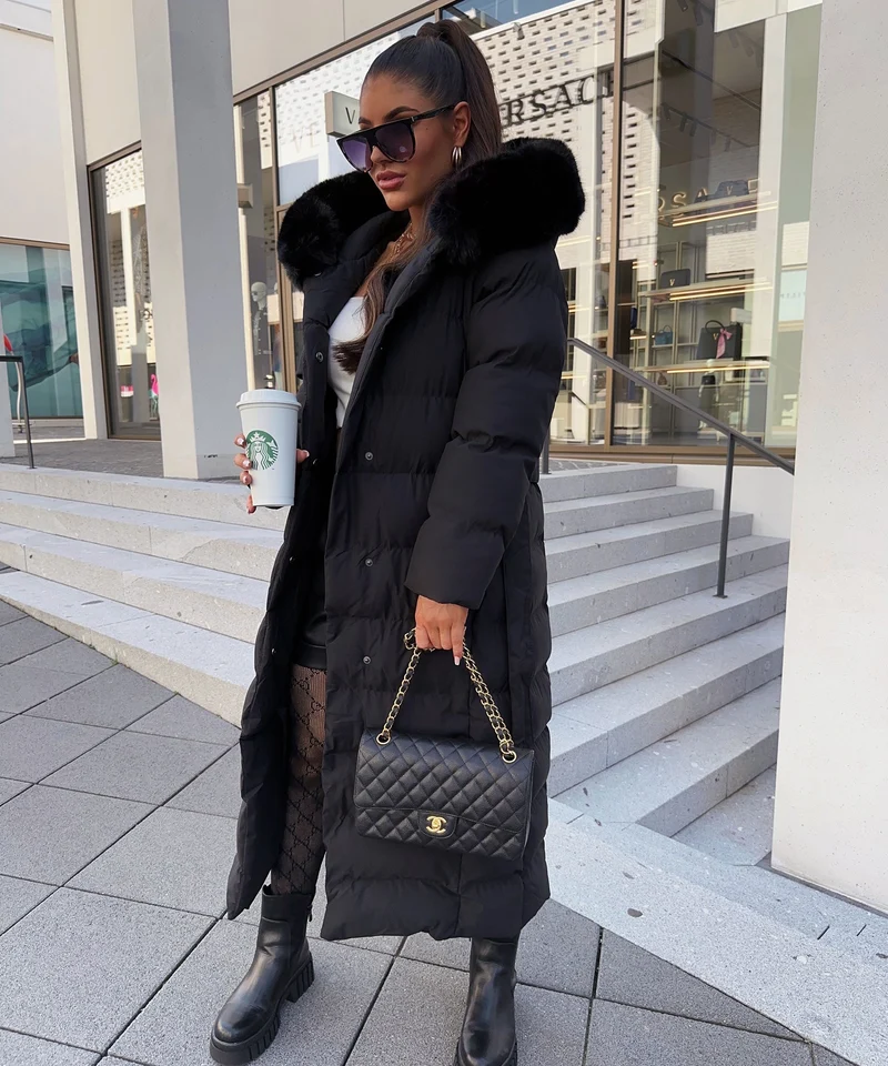 Parka Noire d’Hiver pour Femme