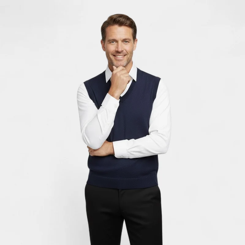 Gilet Sans Manches Homme en Coton – Élégance Minimaliste