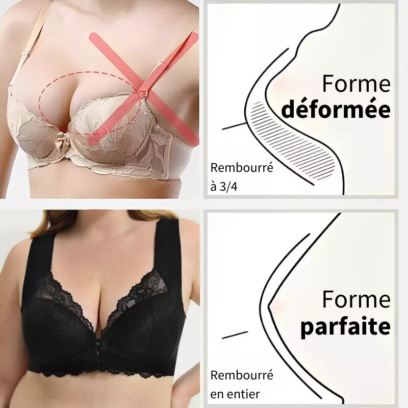 Pack de 3 Soutiens-Gorge Sans Fil Galbants à Fermeture Frontale