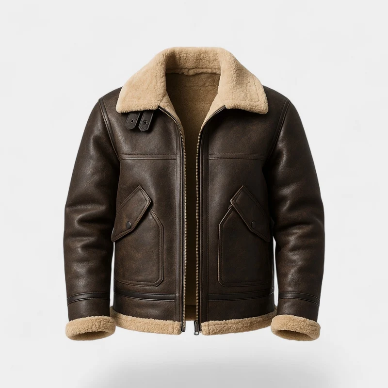 Veste Homme en Laine d’Agneau avec Doublure Polaire – Confort Élégant Quotidien