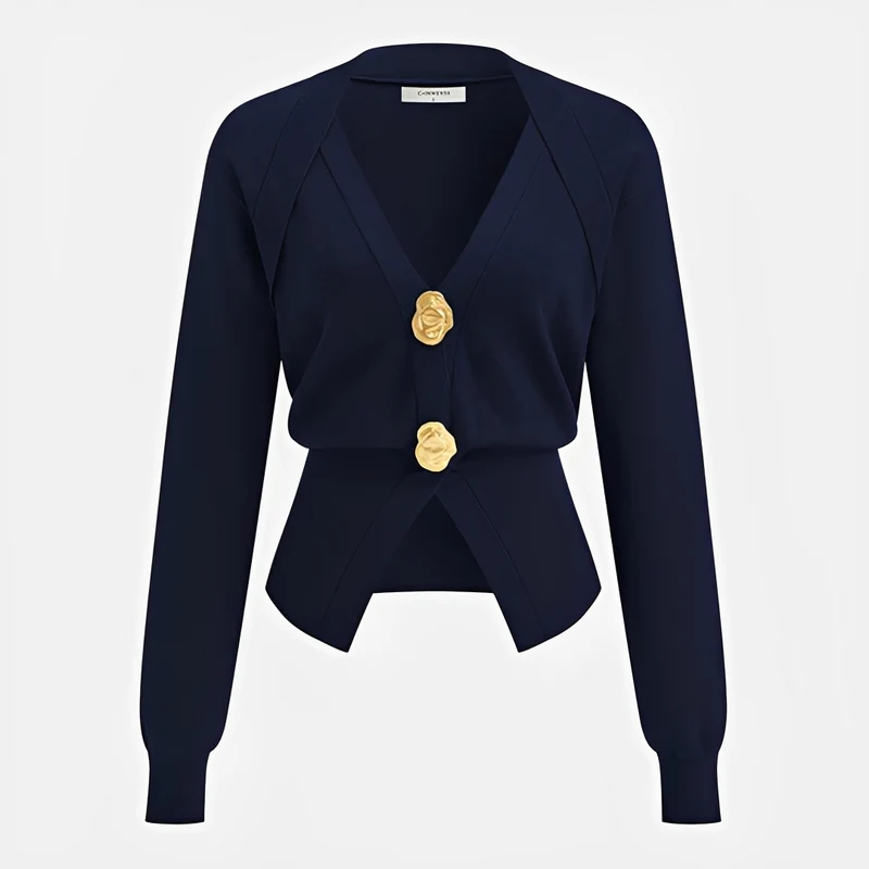 Kisha - Cardigan Élegant au Col en V