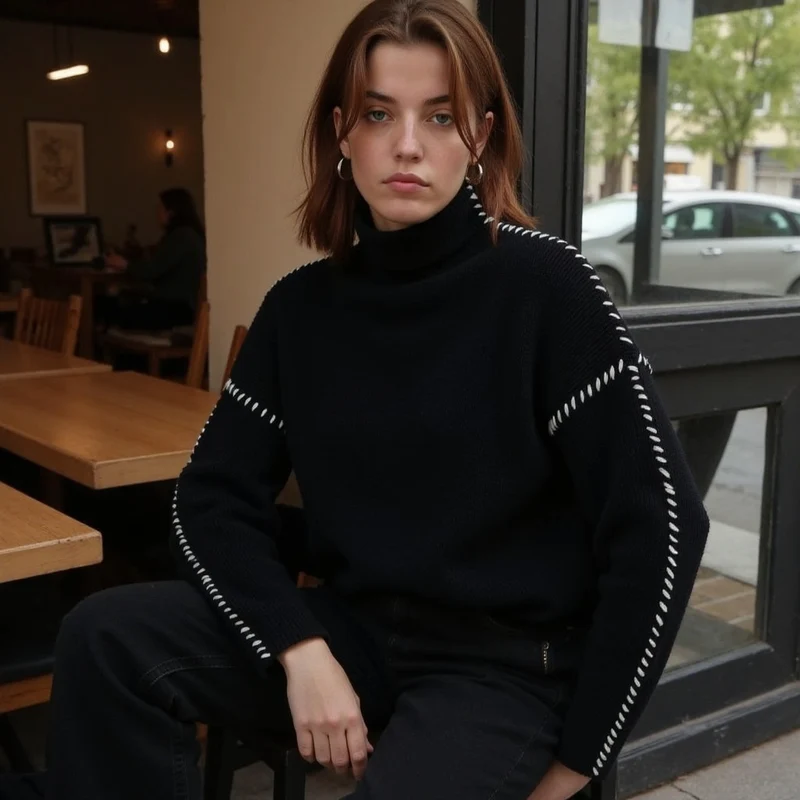 Pull Femme en Tricot Moderne et Élégant
