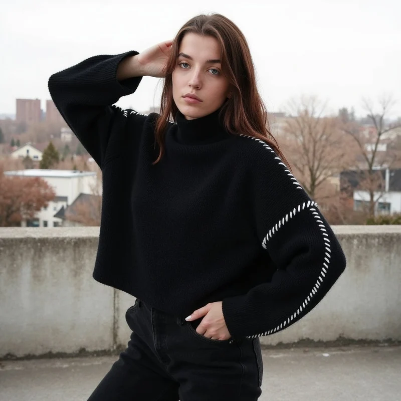 Pull Femme en Tricot Moderne et Élégant