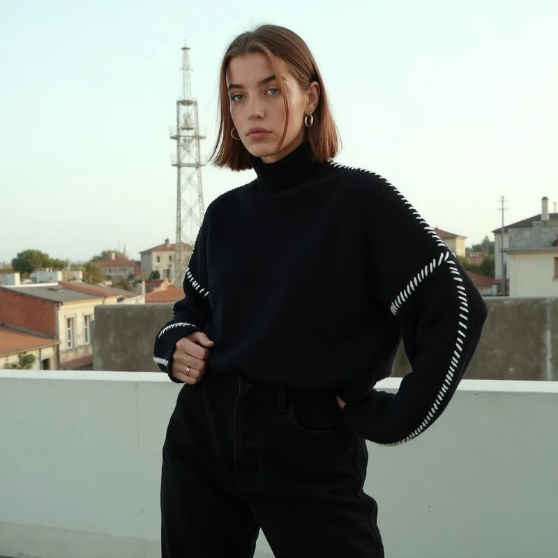 Pull Femme en Tricot Moderne et Élégant