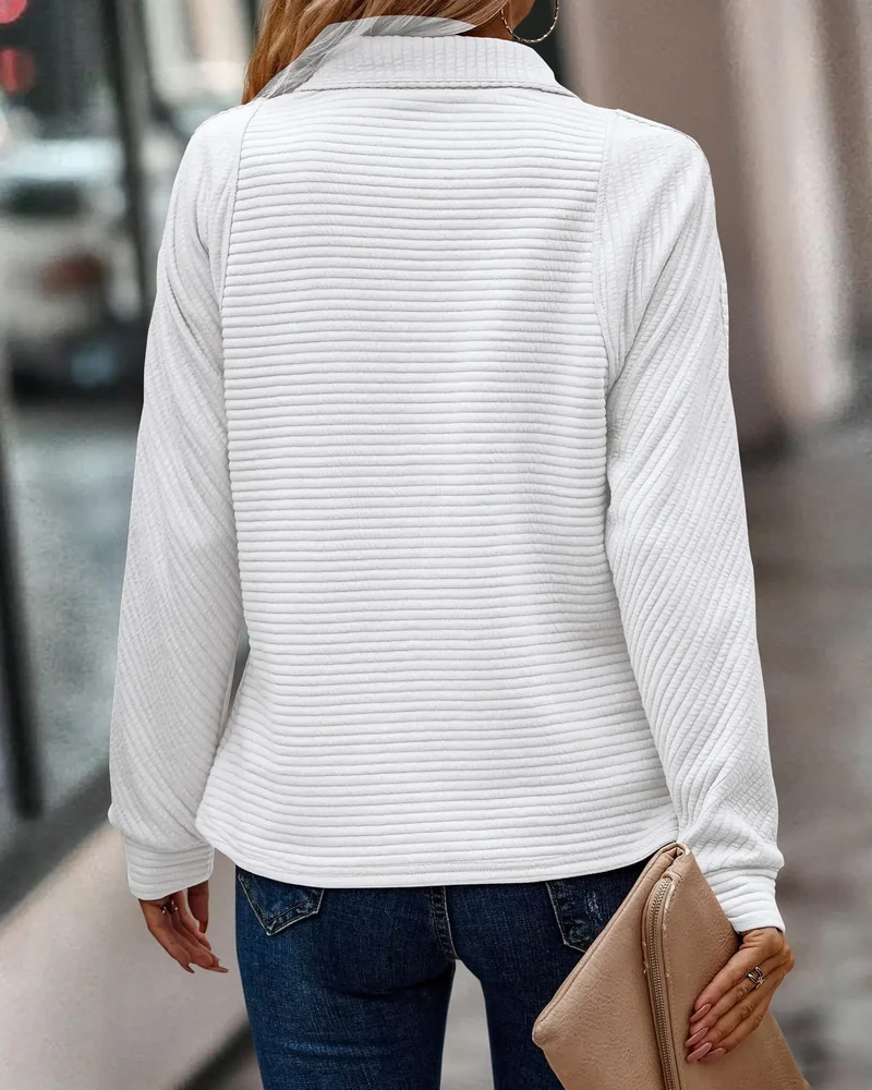 Pull Col V Zippé Homme