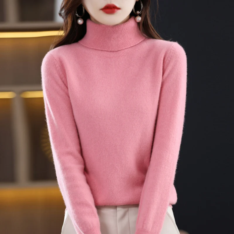 Pull Femme Noir à Col Roulé – Indispensable Minimaliste