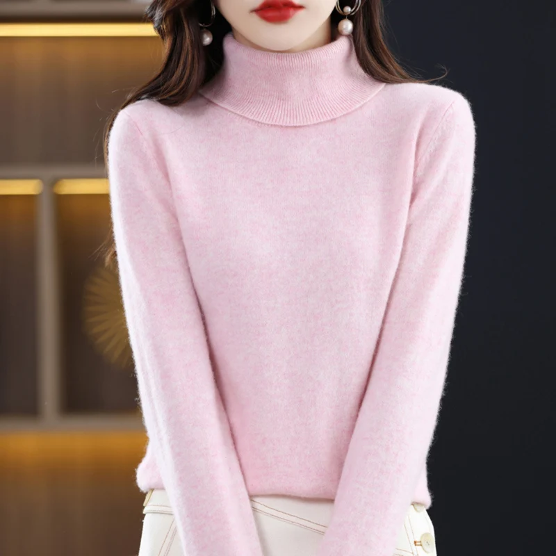Pull Femme Noir à Col Roulé – Indispensable Minimaliste