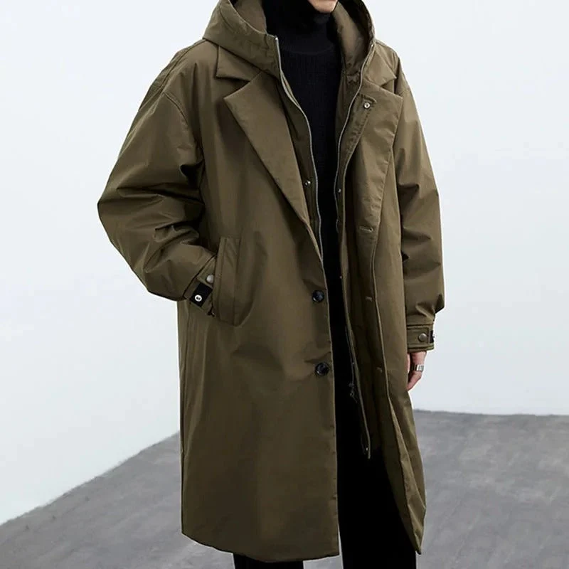 Imperméable Long Homme à Capuche