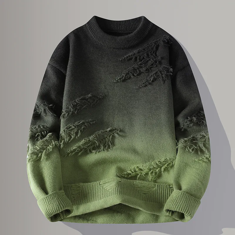 Pull Distressé Corvin pour Homme – Style Urbain Texturé