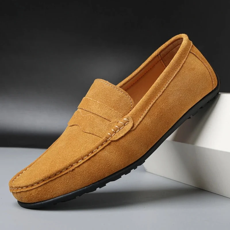 Mocassins Homme en Daim Bleu Marine – Élégance Intemporelle