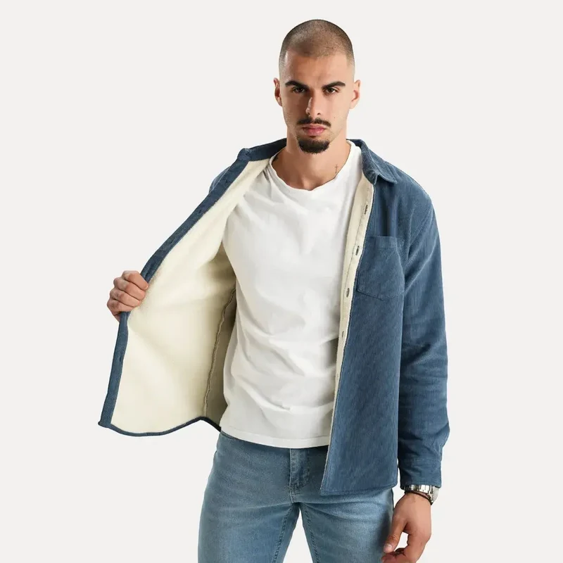 Chemise à Manches Longues en Velours Côtelé