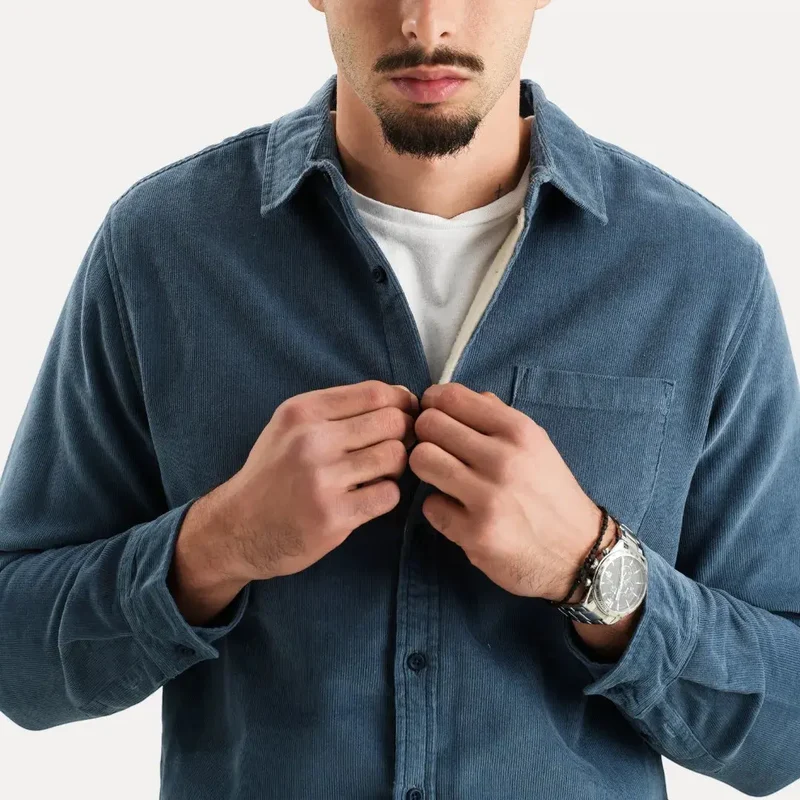 Chemise à Manches Longues en Velours Côtelé