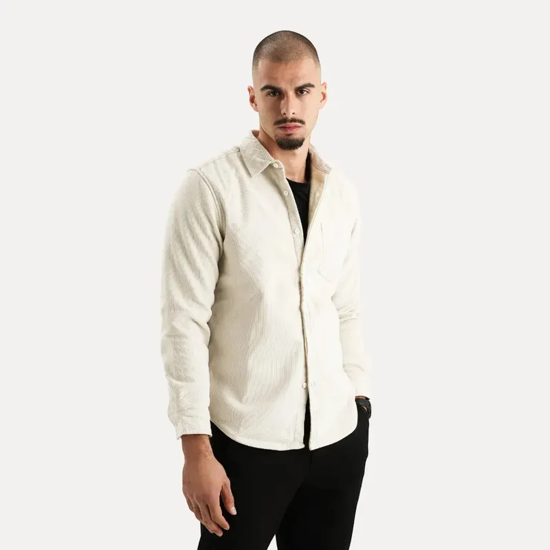 Chemise à Manches Longues en Velours Côtelé