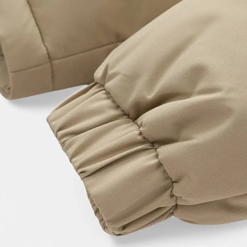 Veste d'hiver pour hommes avec doublure en polaire et capuche détachable