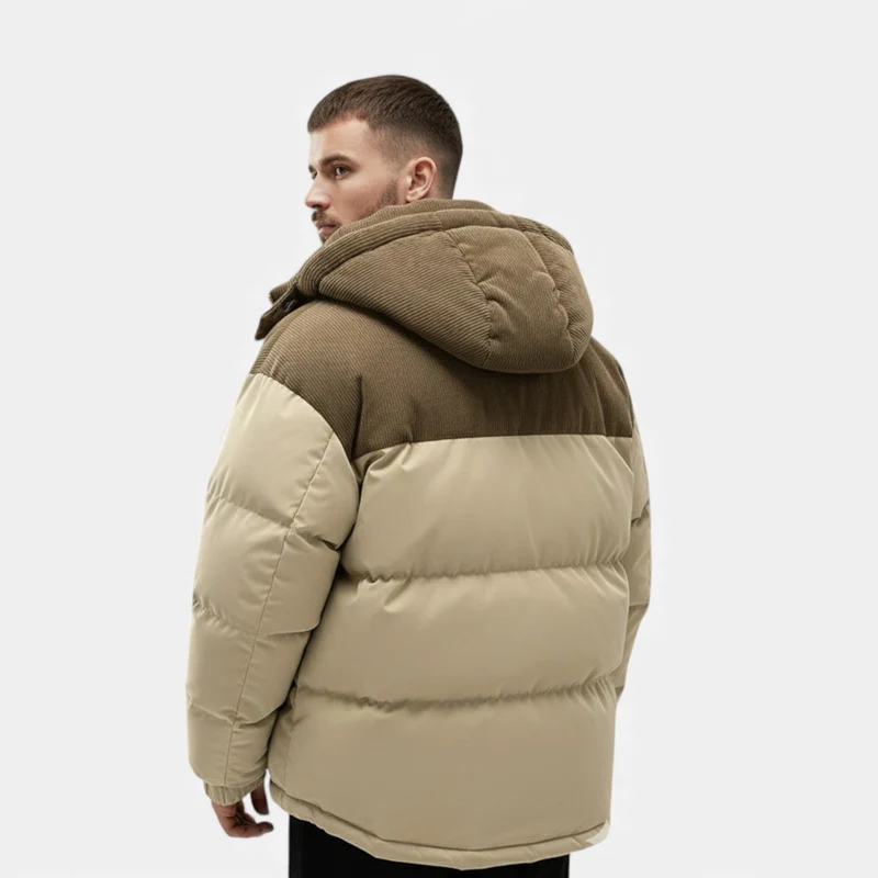 Veste d'hiver pour hommes avec doublure en polaire et capuche détachable