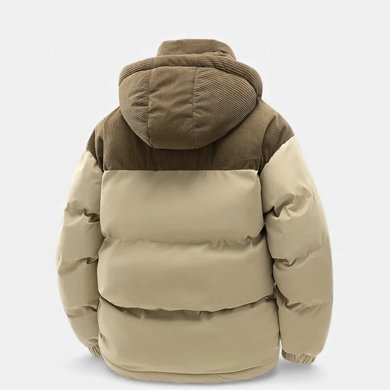 Veste d'hiver pour hommes avec doublure en polaire et capuche détachable