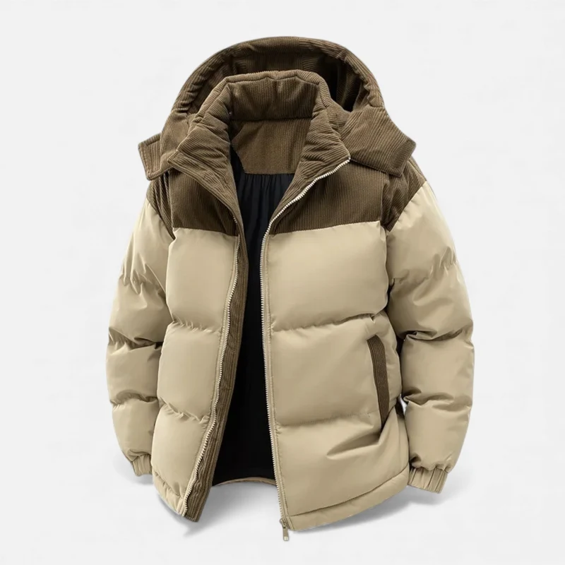 Veste d'hiver pour hommes avec doublure en polaire et capuche détachable