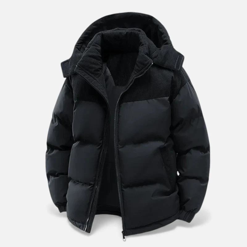 Veste d'hiver pour hommes avec doublure en polaire et capuche détachable