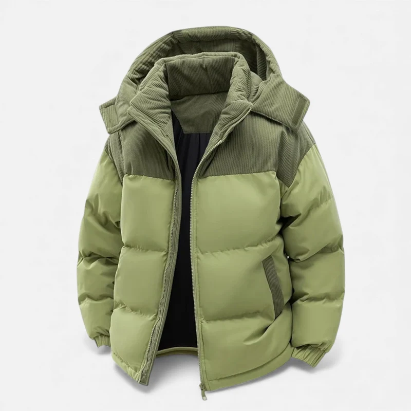 Veste d'hiver pour hommes avec doublure en polaire et capuche détachable