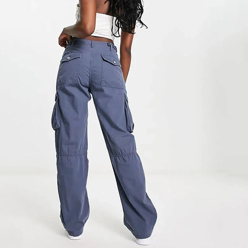 Pantalon Cargo Femme Taille Haute à Poches
