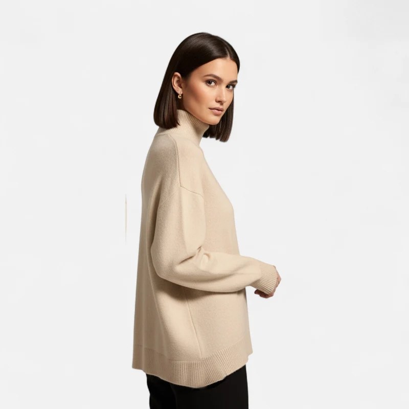 Pull Femme en Cachemire à Col Roulé
