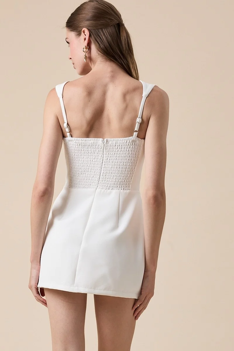 BOBBY Square Neck Plain Mini Dress