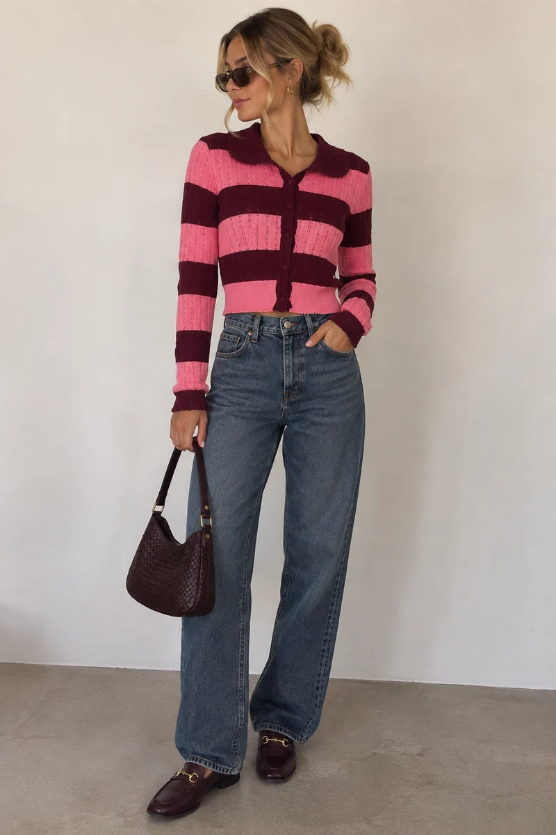 LOURDES STRIPE CARDIGAN