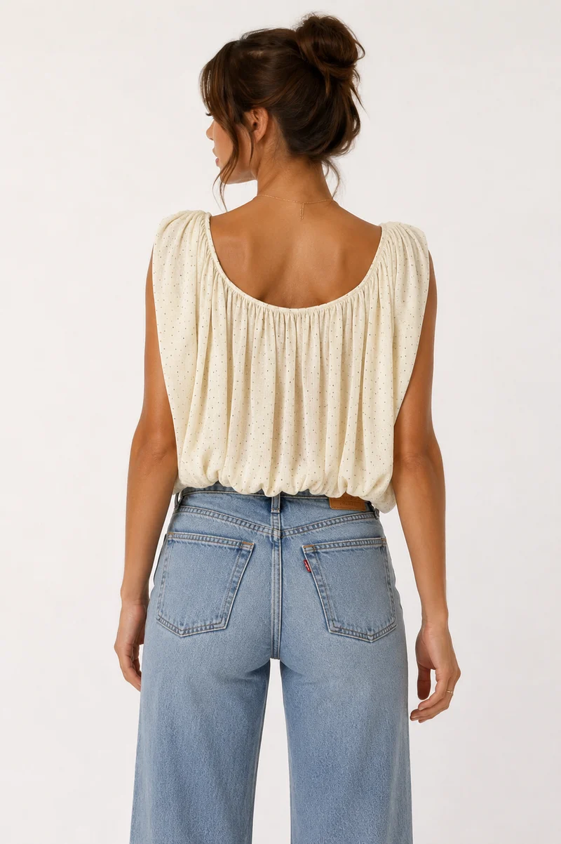 JOLLEEN DRAPED KNIT TOP
