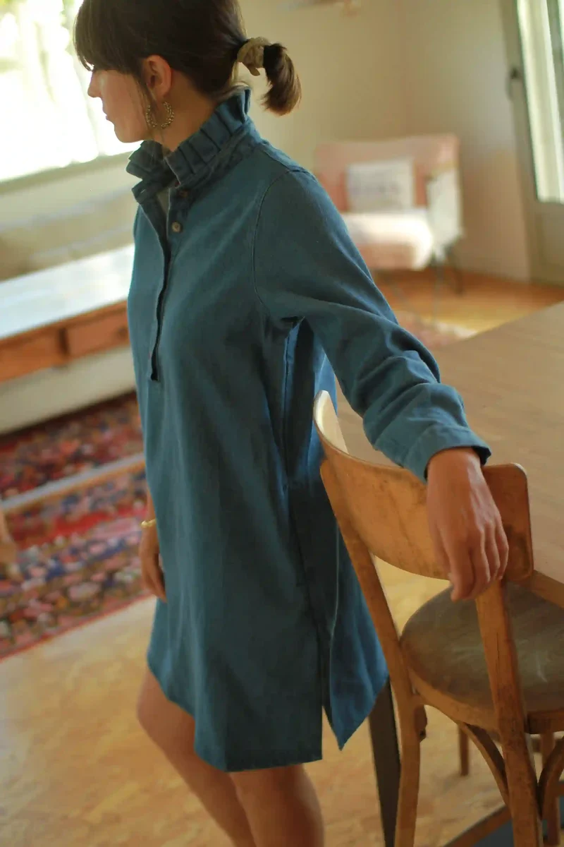 Robe "Pia" Jeans col victorien