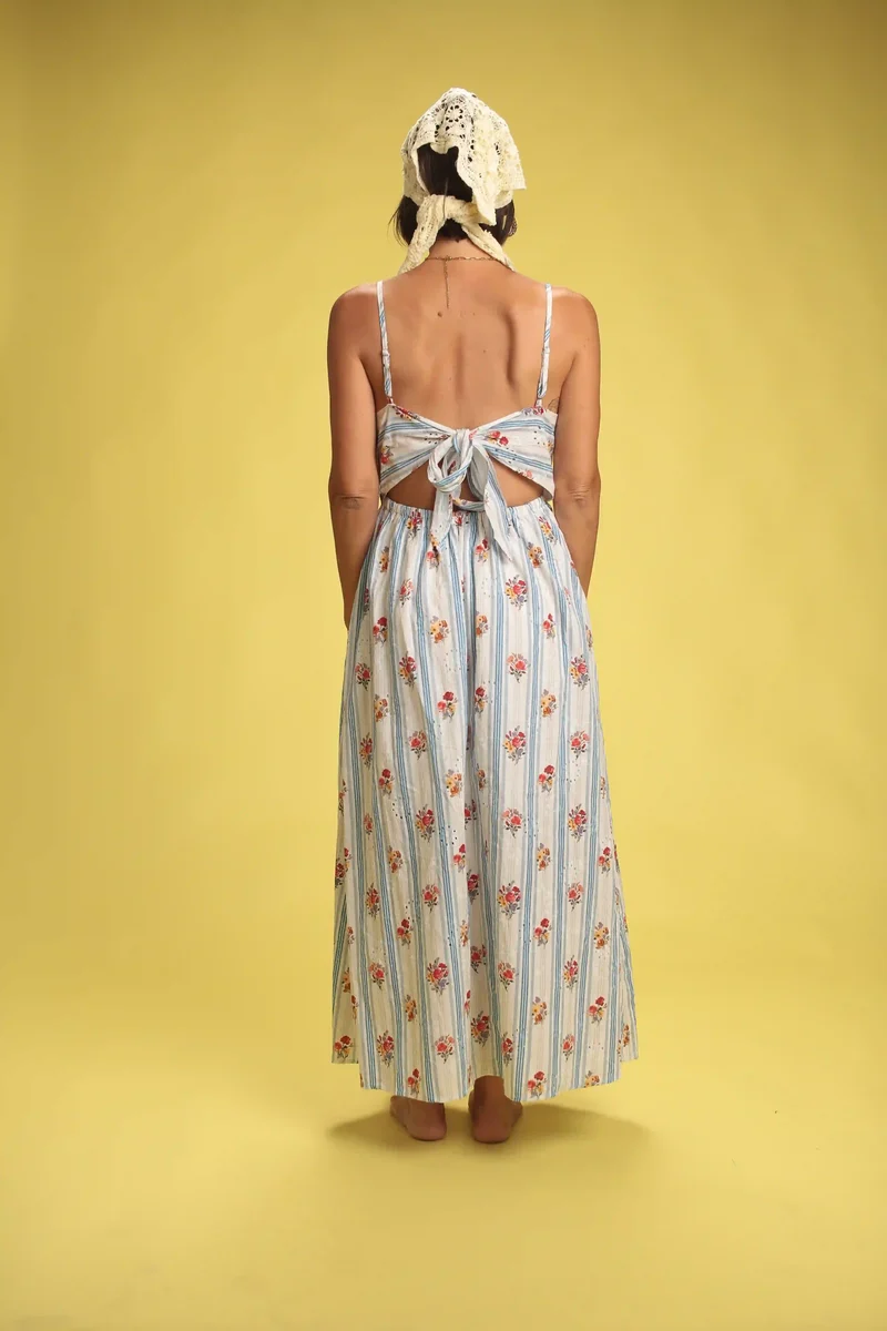 Robe Rosalie rayée bleu