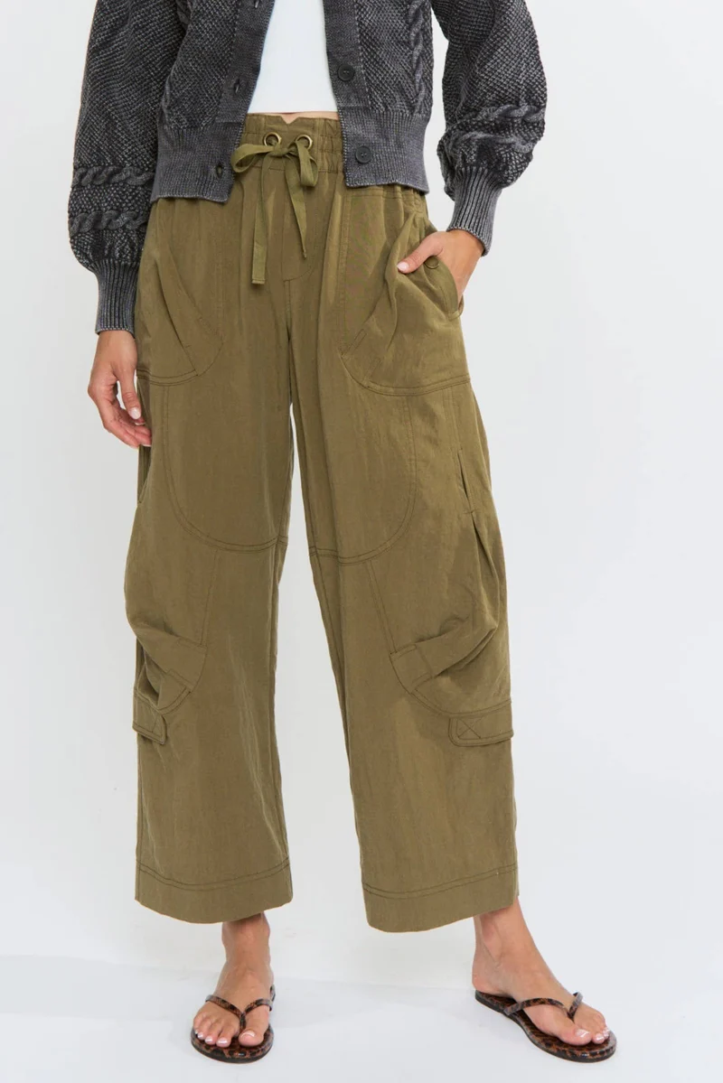 WIDE LEG CARGO / UTILITY PANT : OLIVE (LM-0109) arriving 9/11