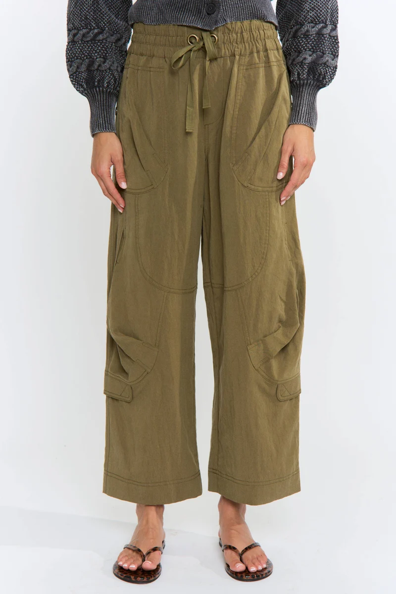 WIDE LEG CARGO / UTILITY PANT : OLIVE (LM-0109) arriving 9/11